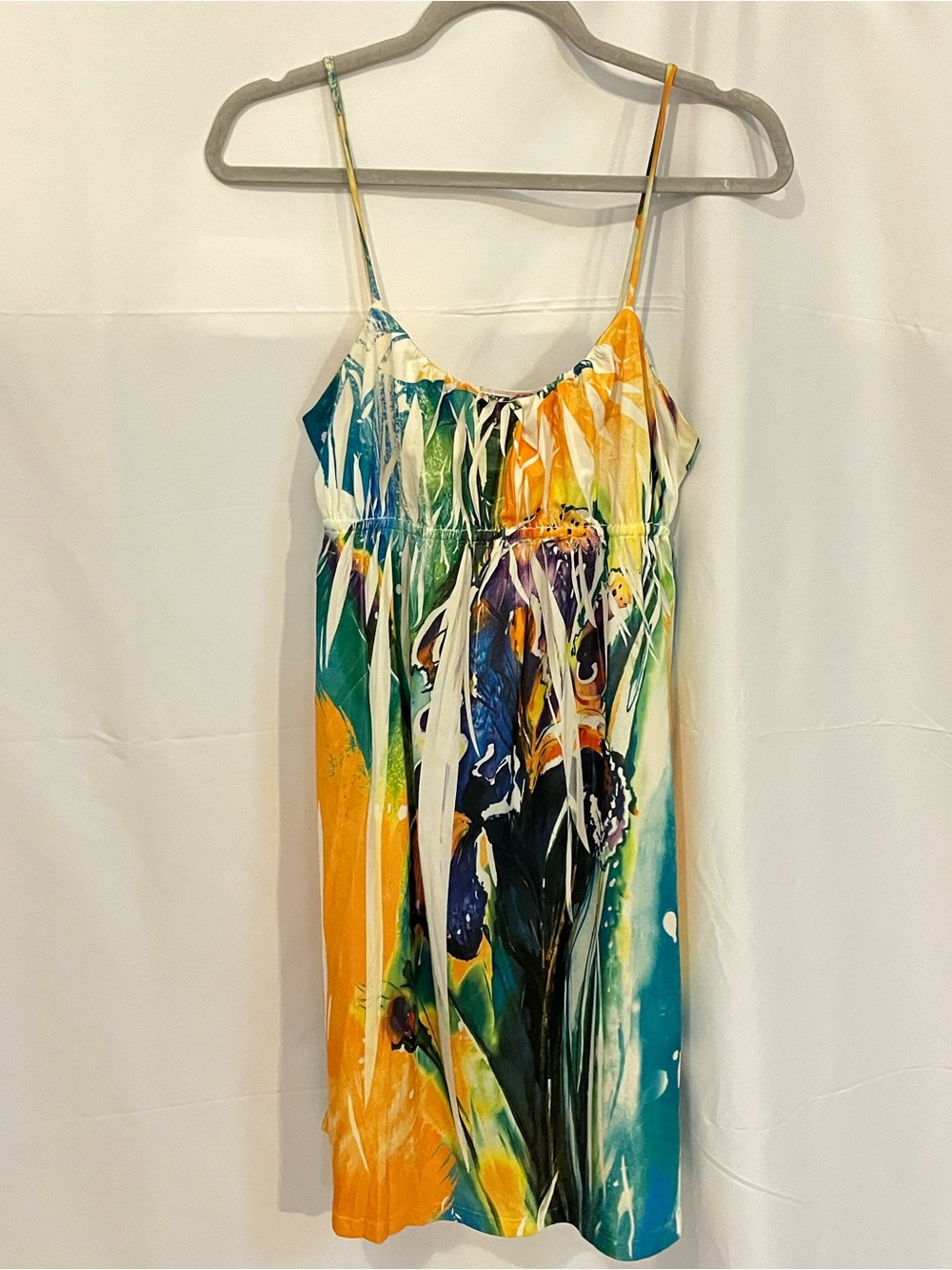 Body Central Y2K Multicolor Floral Print Spaghetti Strap Dress